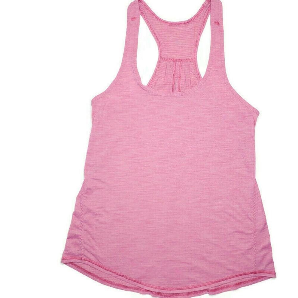 Lululemon Salute the Sun Singlet II 6 Heathered Pink Paradise Yoga Gym